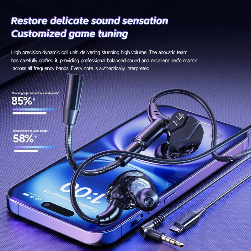 Auriculares E-Sports 7.1 HiFi 🎧 | Micrófono con Cancelación de Ruido