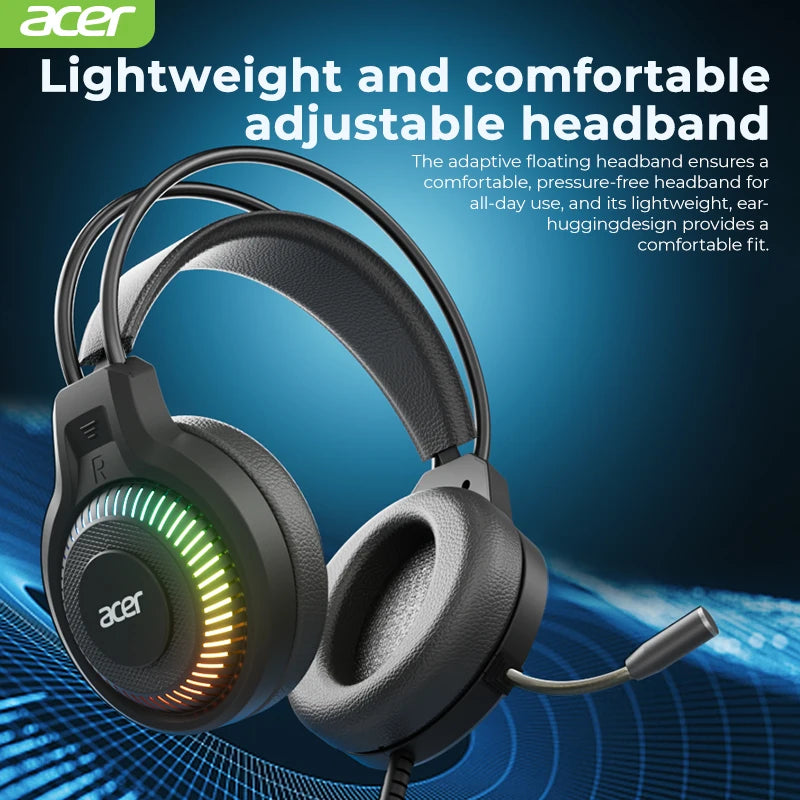 Auriculares Gaming RGB Acer | Sonido Envolvente 7.1 con Micrófono