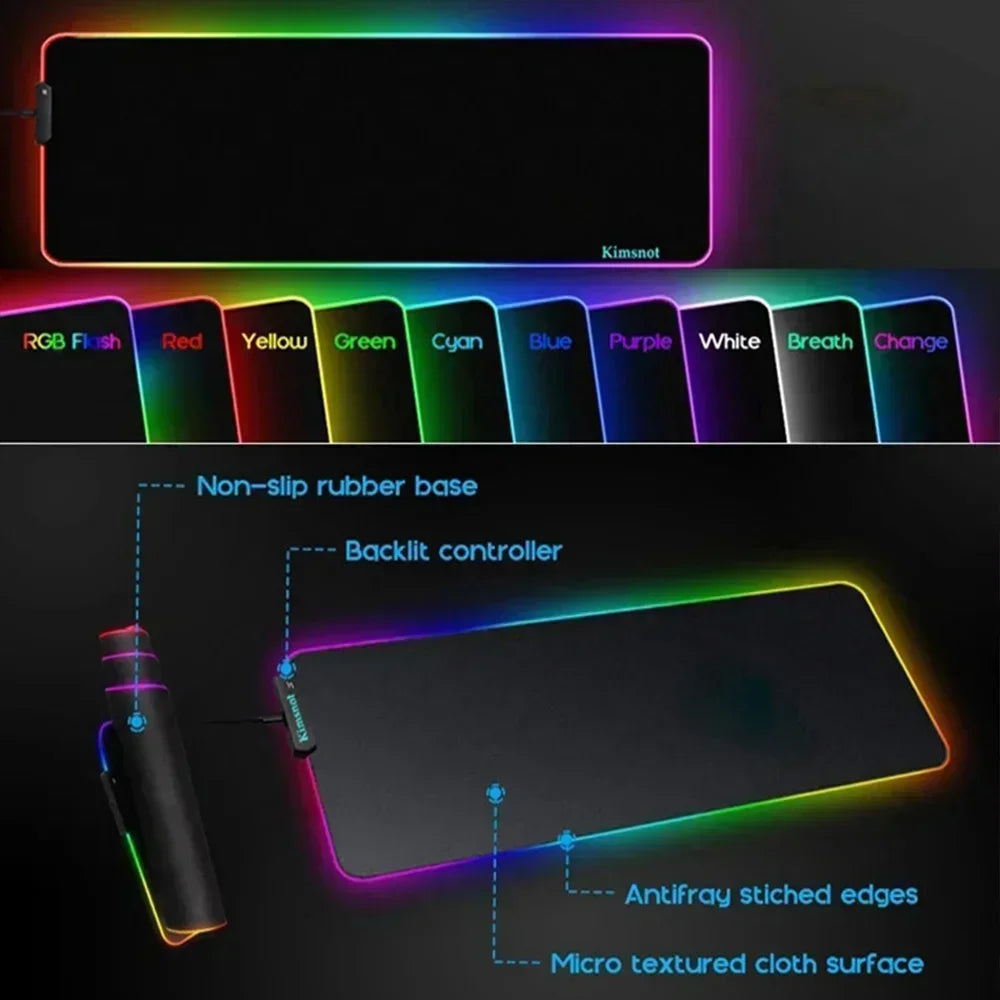 Mousepad Gaming RGB XXL | Antideslizante LED